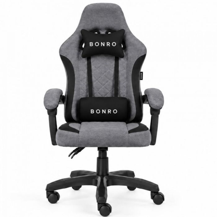 Компьютерное кресло из ткани Bonro Extreme черно-серое (B-148) (42401254)