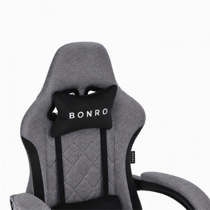 Компьютерное кресло из ткани Bonro Extreme черно-серое (B-148) (42401254)