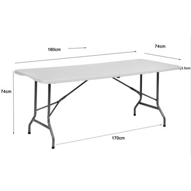 Стіл розкладний туристичний для пікніка Bonro BS 180 см білий (46000016)