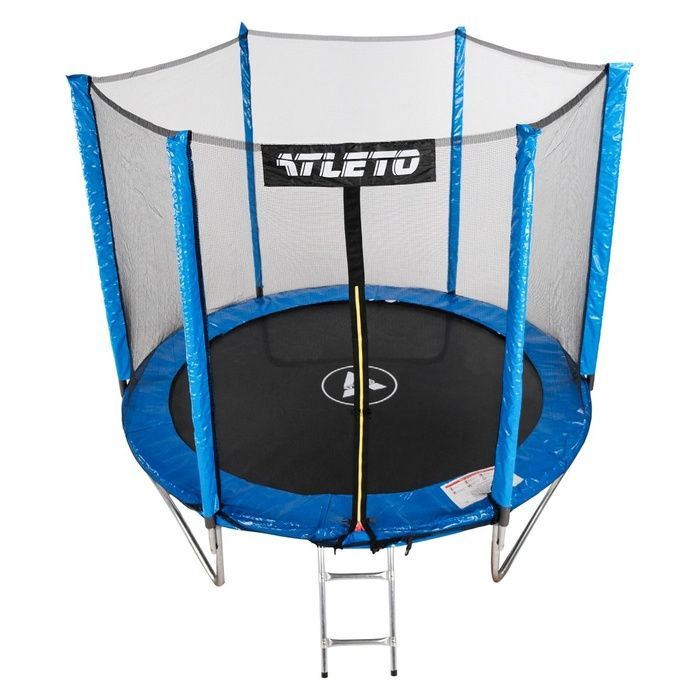 Батут дитячий з сіткою та драбинкою 312 см Atleto синій (42400471)