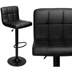 Барний стілець зі спинкою Bonro BC-0106 чорний з чорною основою (47000151)